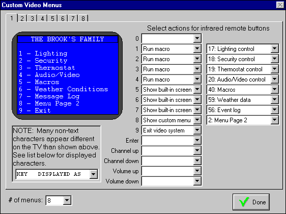 Custom TV Menu System Screen